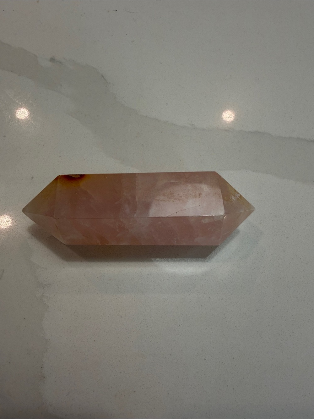 Rose Quartz Double‑Terminated Polished Crystal • Pink Healing Stone